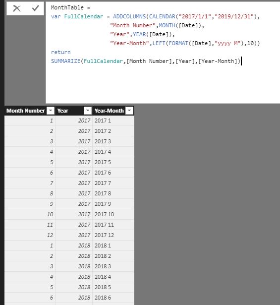 Linking calendar table and my own table by Month a... - Microsoft ...