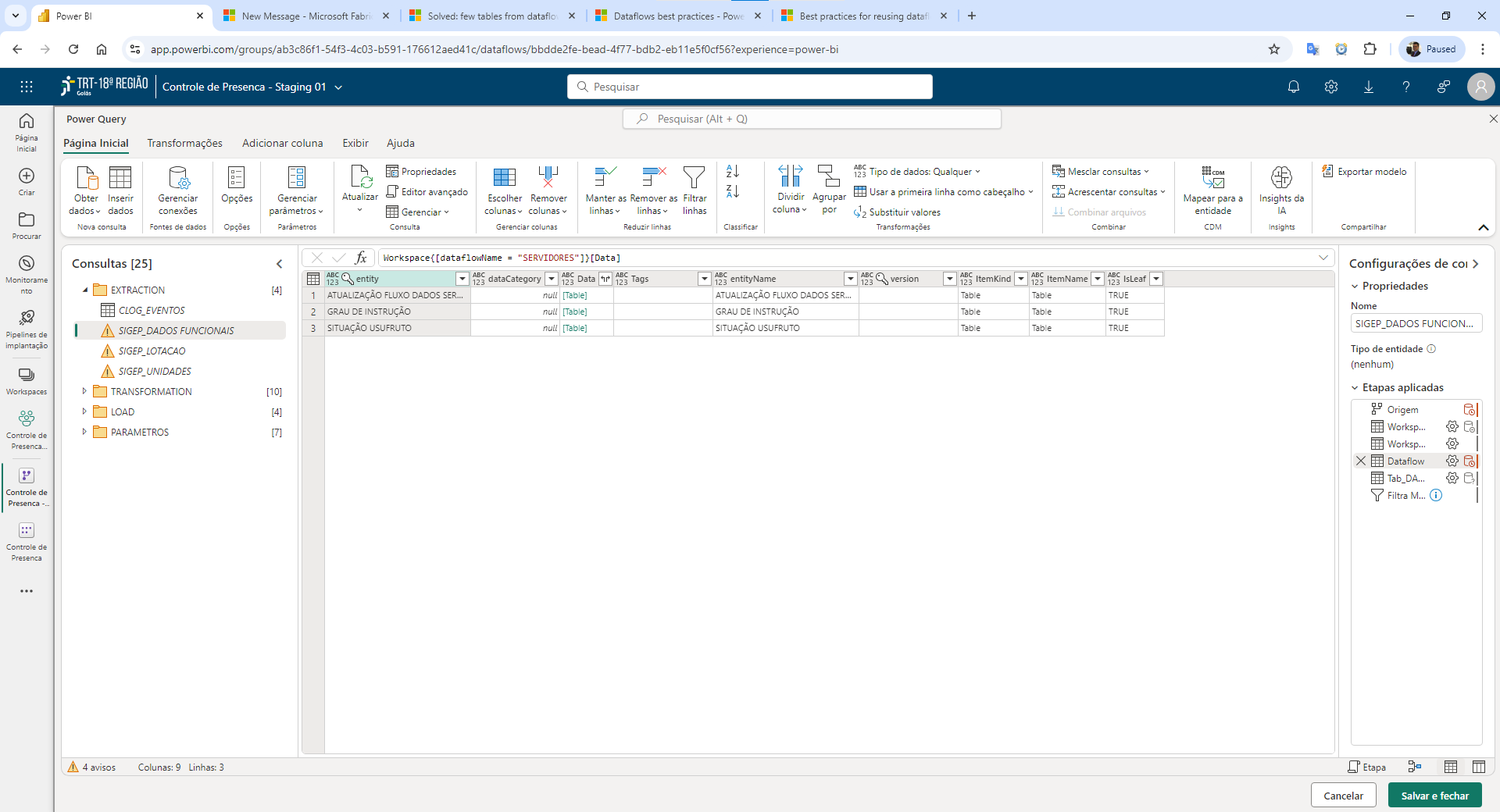 Staging dataflow can't see all tables from extract... - Microsoft ...