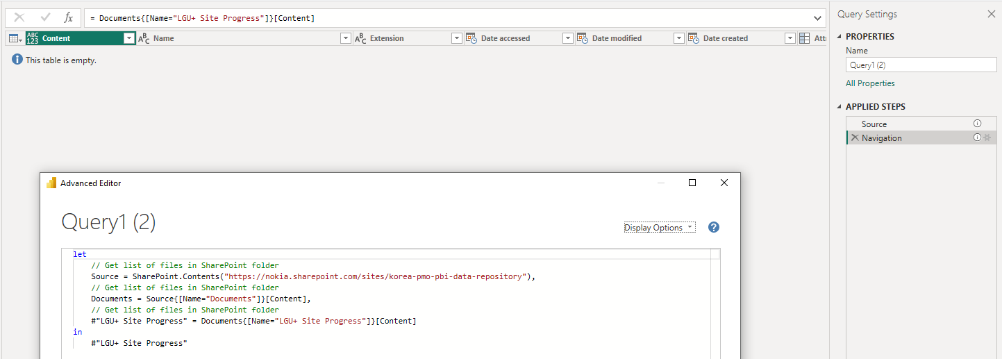 Solved: This table is empty when get data from sharepoint - Microsoft ...