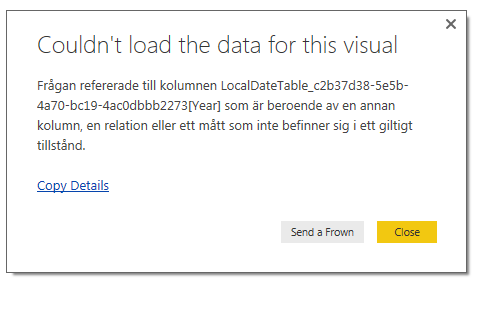detailed error message (in Swedish :))
