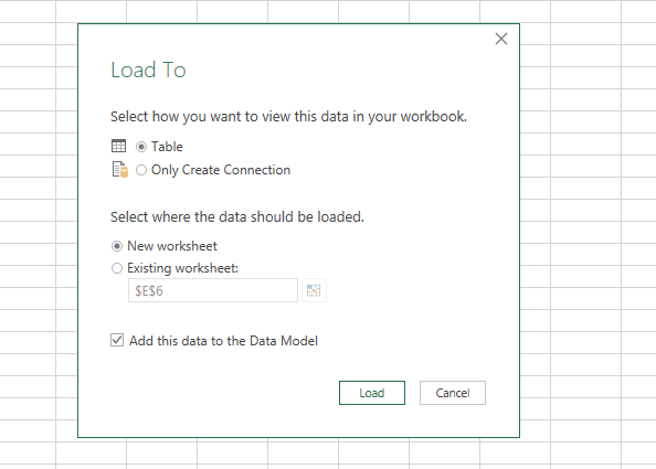 select "Add this data to the Data Model" option