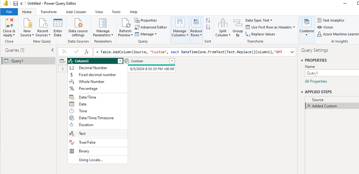 Transform from text to date - Microsoft Fabric Community