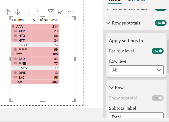 Solved: Change matrix rows color to generic grey - Microsoft Fabric ...