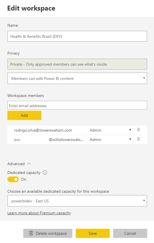 Solved: App on workspace with dedicated capacity ask users ...