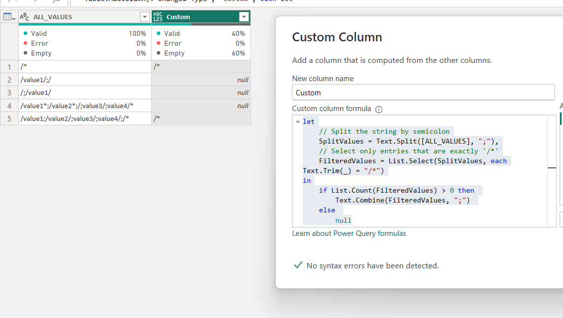 Solved: Extract Special Character String /* - Microsoft Fabric Community