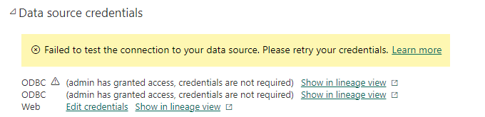 Data Source Connection Issue - Microsoft Fabric Community