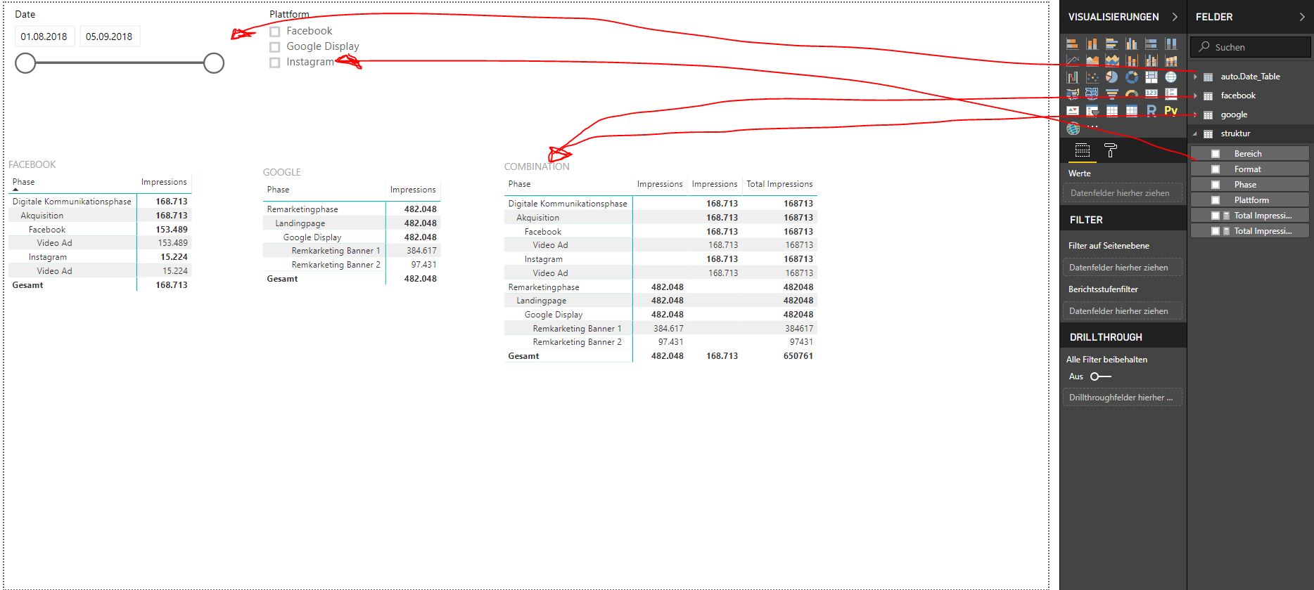 A data model with two tables and two slicers - Microsoft Fabric Community