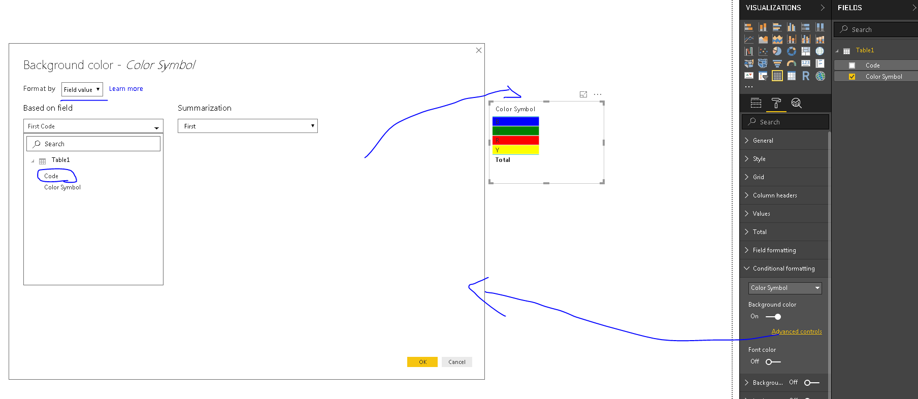 Solved: Color cell in table view - Microsoft Fabric Community