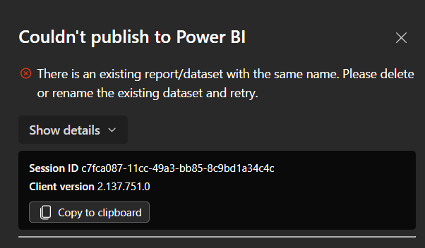 Couldn't publish to Power BI - Microsoft Fabric Community