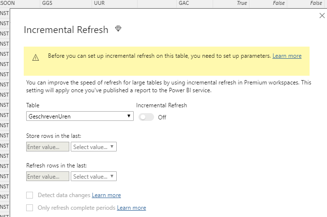 Solved: unable to setup incremental refresh - Microsoft Fabric Community