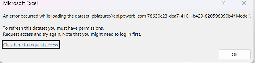 Analyze in Excel - refresh issue, cannot connect t... - Microsoft ...