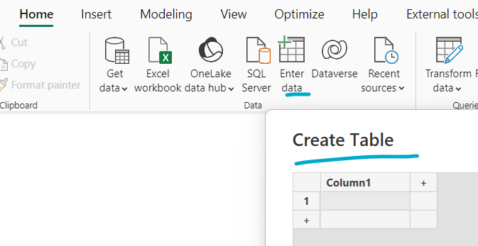 is it possible to input data to table visual in p... - Microsoft Fabric ...