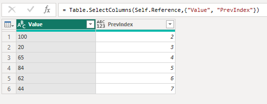 Solved: Return value of previous column - Microsoft Fabric Community