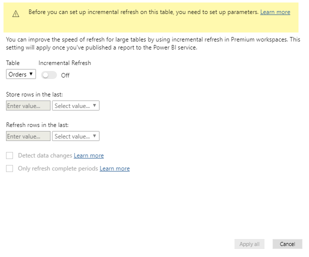 Solved: unable to setup incremental refresh - Microsoft Fabric Community