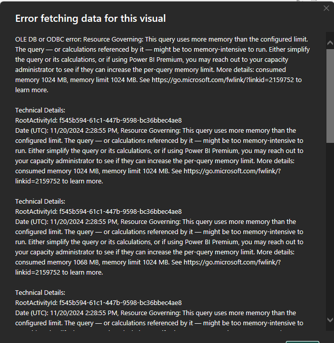 Memory Error - Microsoft Fabric Community