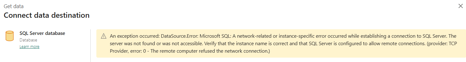 Error when setting destination in copy data activi... - Microsoft ...