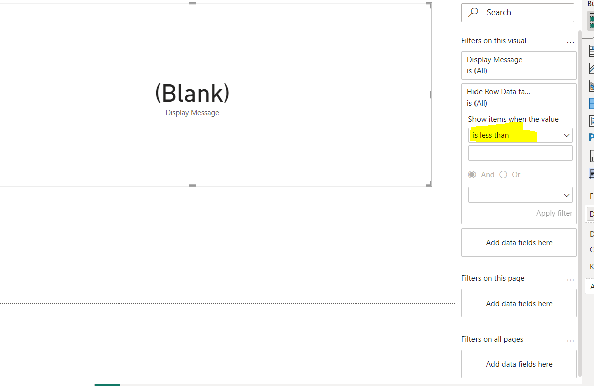 Hide table chart when no filter is selected from S... - Microsoft ...
