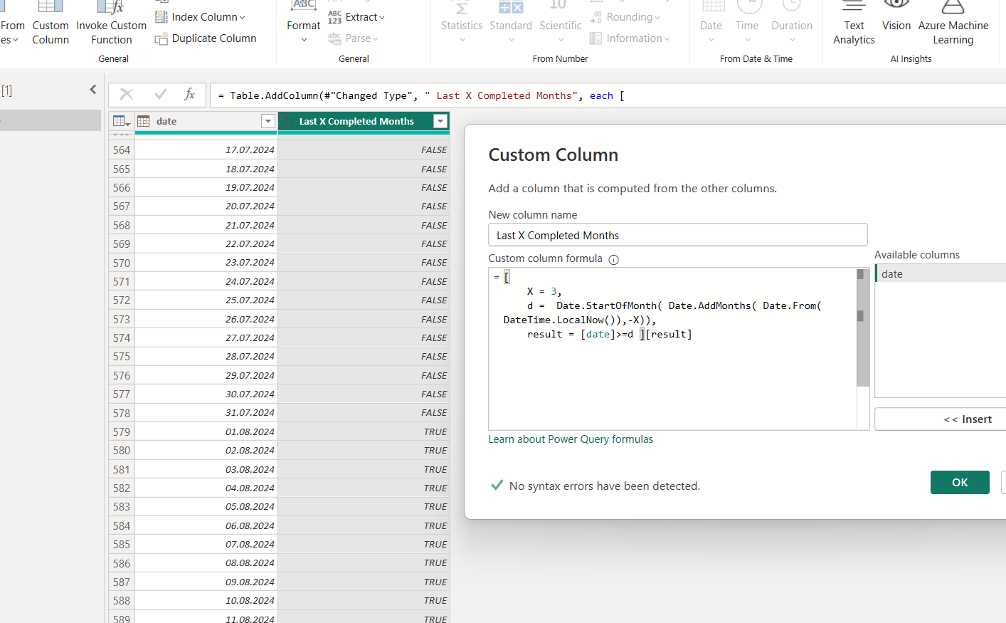 Solved: Date Table, Last X Completed Months - Microsoft Fabric Community