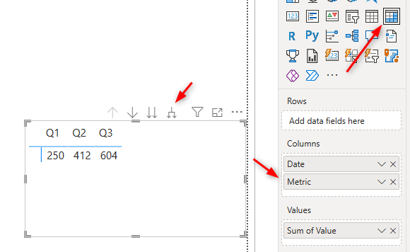 how to add shared column header in matrix - Microsoft Fabric Community