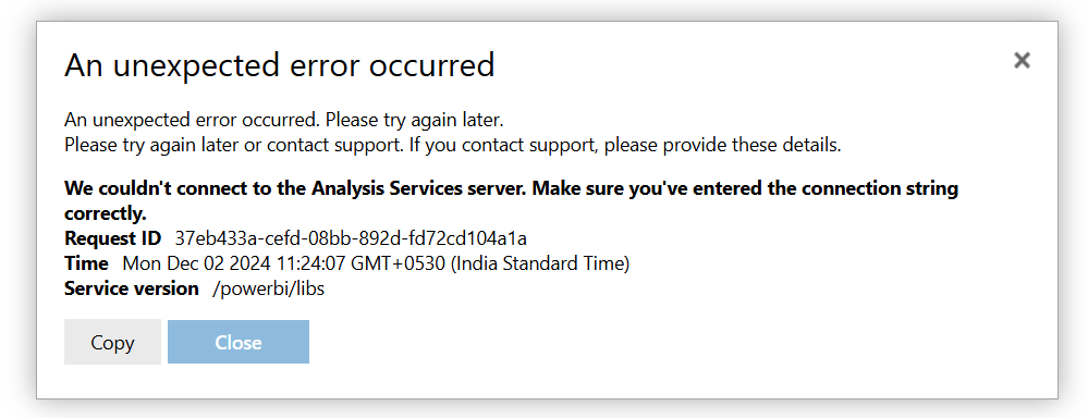 we are not able to connect direct query in power b... - Microsoft ...
