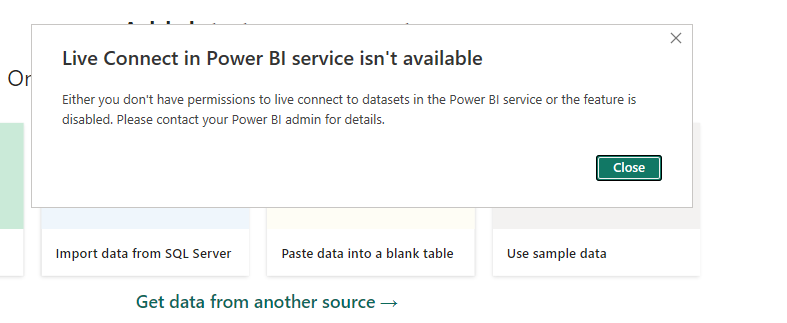Can't use Reports with live connection in Desktop - Microsoft Fabric ...