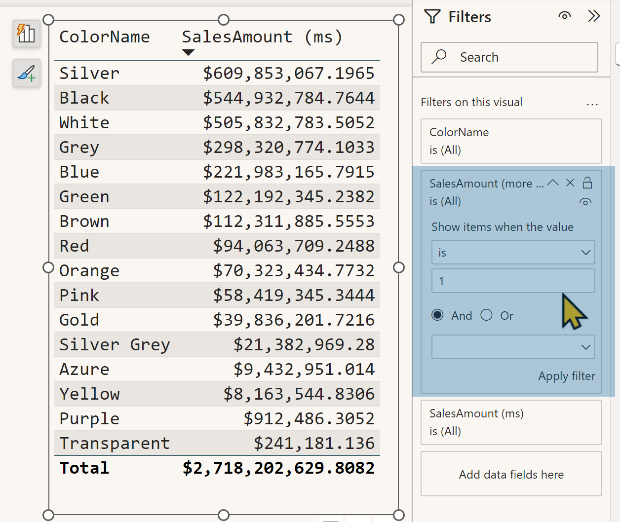 Solved: Filter a table visual based on a slicer selection - Microsoft ...