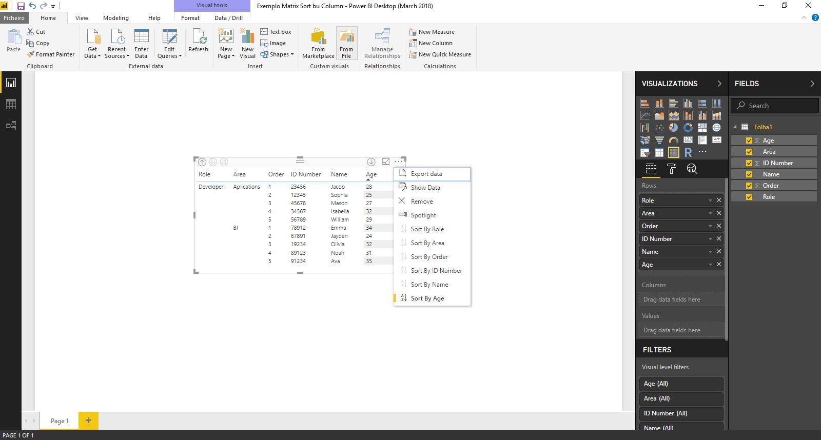 Sort by Column in Matrix Visual - Microsoft Fabric Community