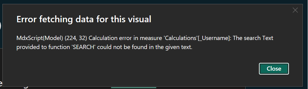 Username function error - Microsoft Fabric Community