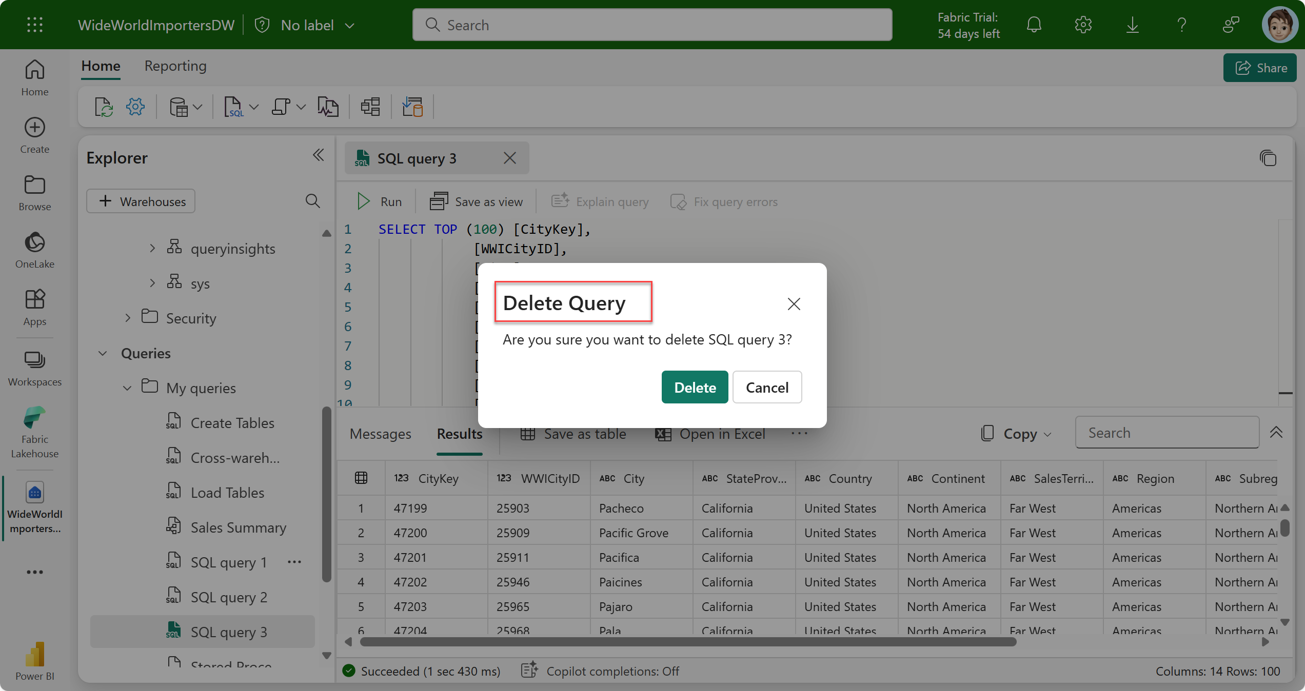 Solved: A Typo when deleting query in the Warehouse (in Ko ...