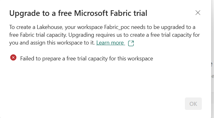 Unable to Create Fabric Account - Microsoft Fabric Community