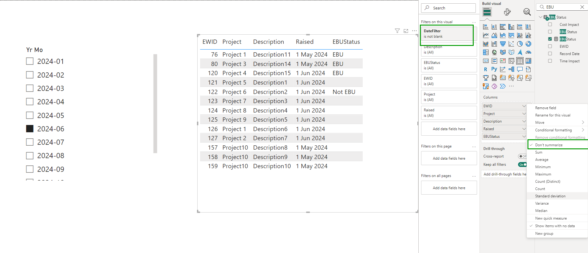 Slicer filter based on status in fact table - Microsoft Fabric Community