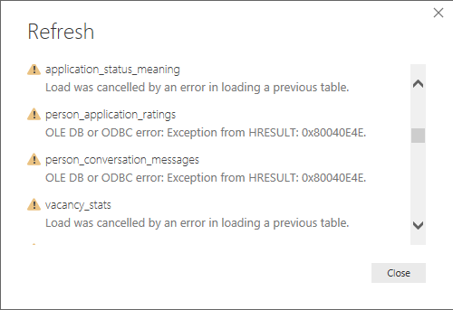 Solved: MySQL OLE DB or ODBC errors during refresh - Microsoft Fabric ...