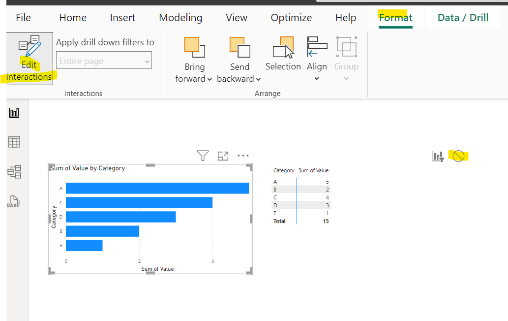 How to click on a bar then make a highlight/filter... - Microsoft ...