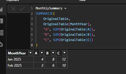 Solved: Total per month in column - Microsoft Fabric Community