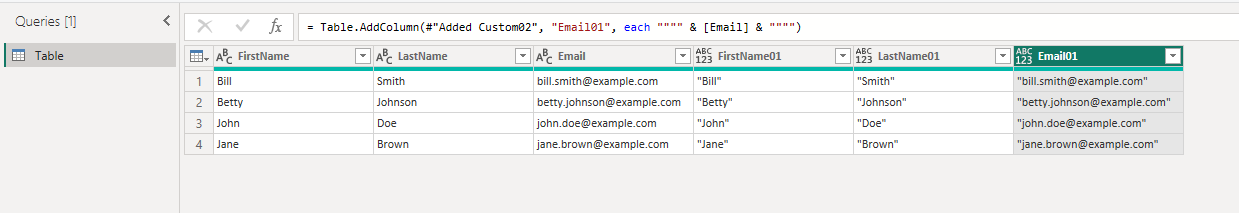 Solved: How to put "" around every value in table - Microsoft Fabric ...