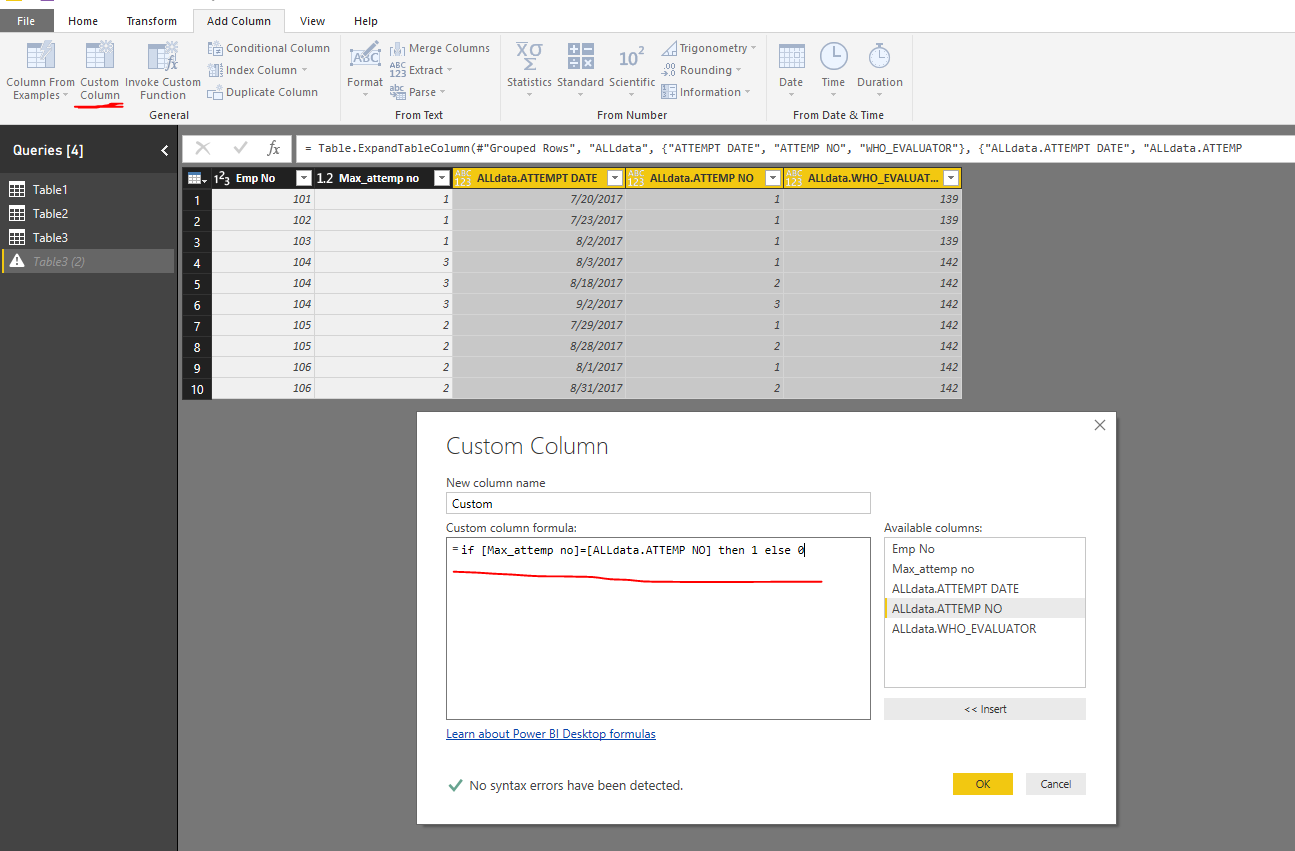 Solved: I need create a custom table based on sql query on ...