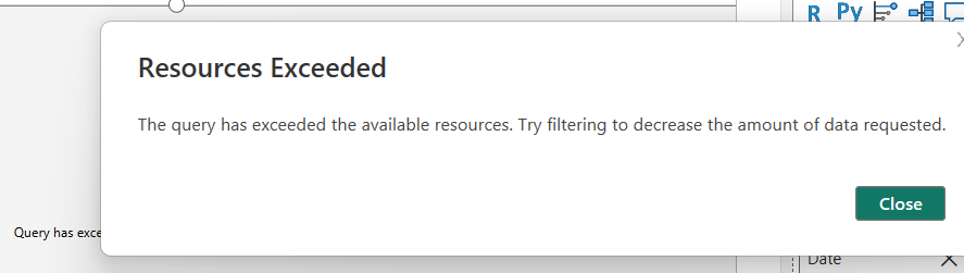 Query has exceeded the available resources. - Microsoft Fabric Community