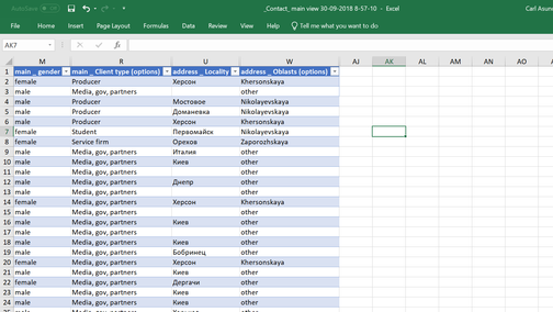 View in Excel