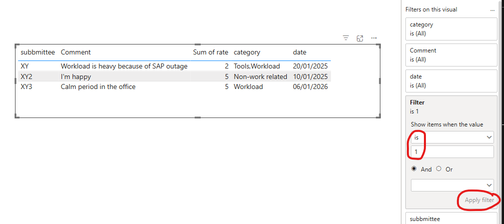 Solved: Filtering a column by single value which contains ...