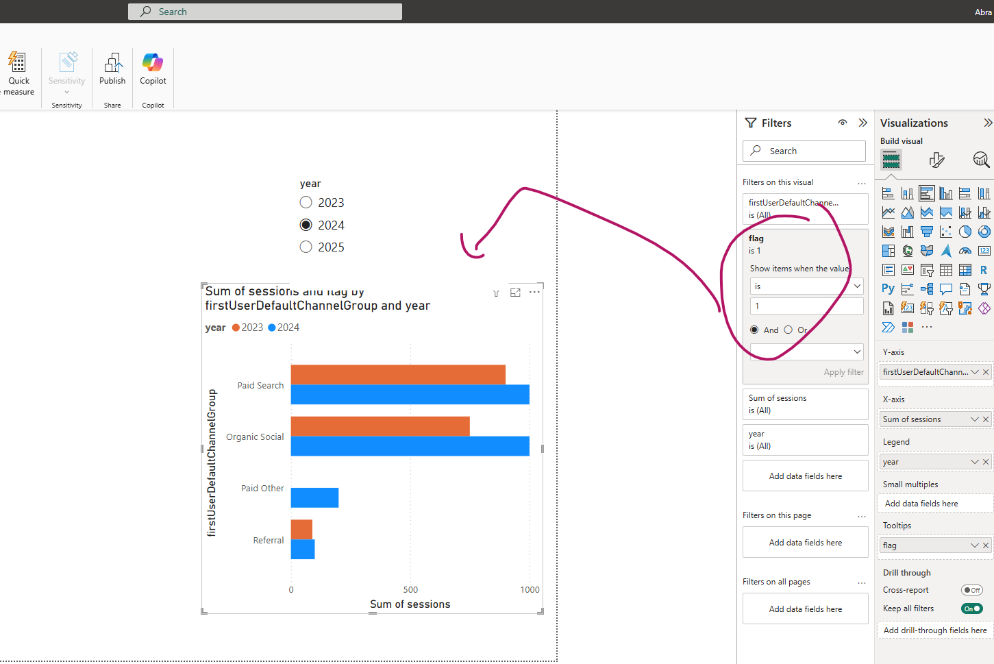 Solved: Clustered Bar Chart filtered to Selected Year & Pr ...