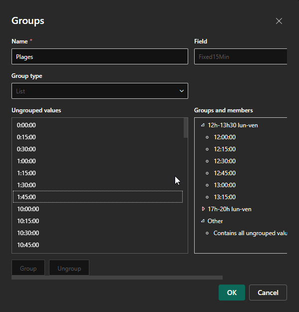 Grouping and binning not working - Microsoft Fabric Community