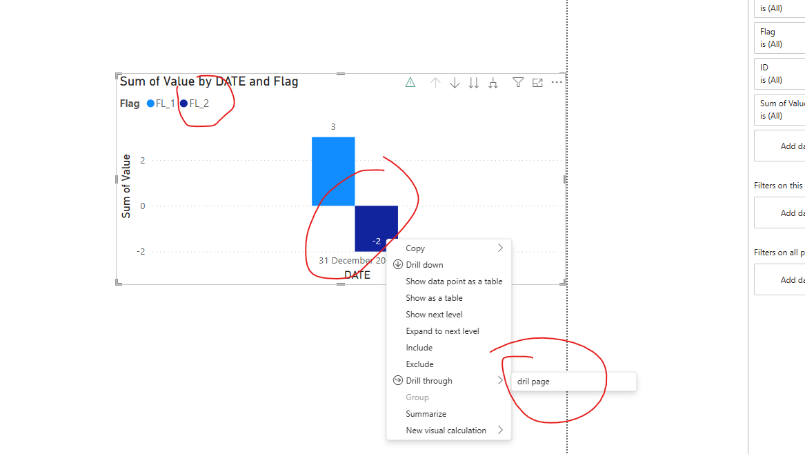 Solved: Drill Down on a chart based on flag sum - Microsoft Fabric ...