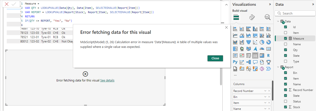 Solved: Measure Issue in visual table - Microsoft Fabric Community