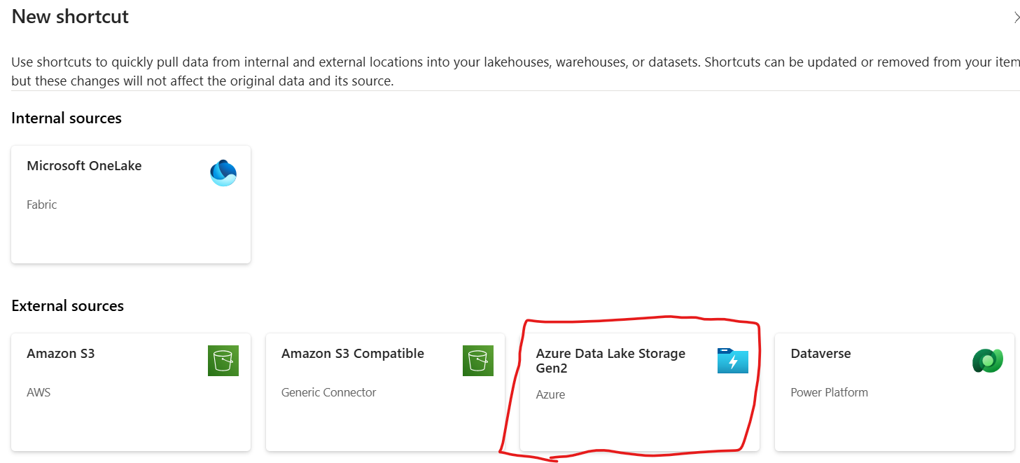 Solved: How to create a ADLS Gen2 Shortcut when Azure is o ...