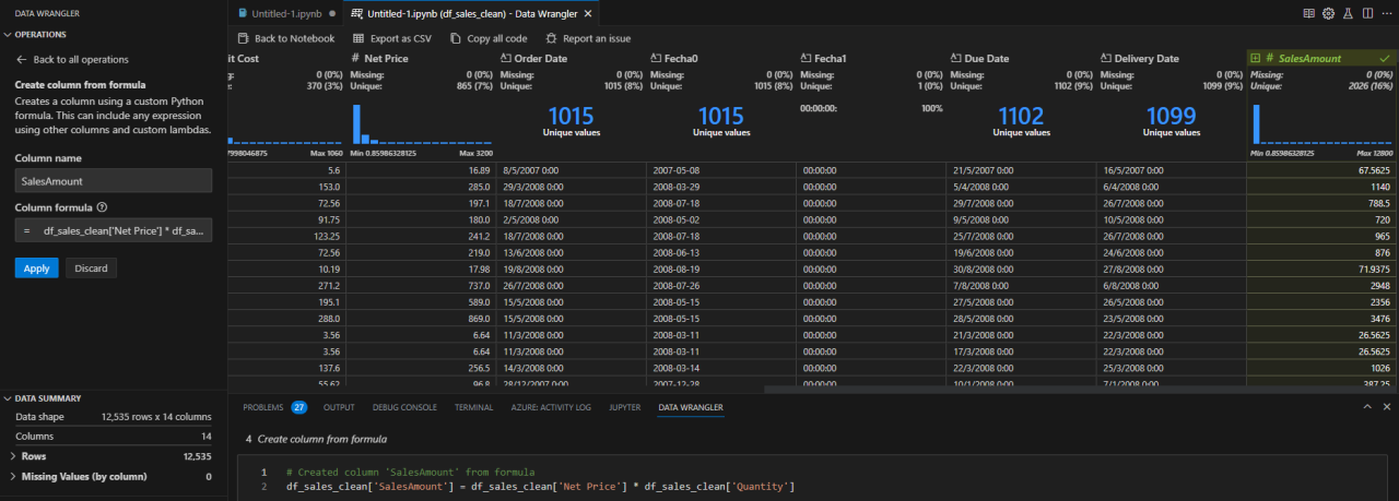 Data Wrangler - The python transformation method s... - Microsoft ...