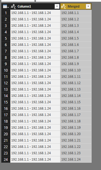 Solved: Turn IP Range into list of IP's - Microsoft Fabric Community