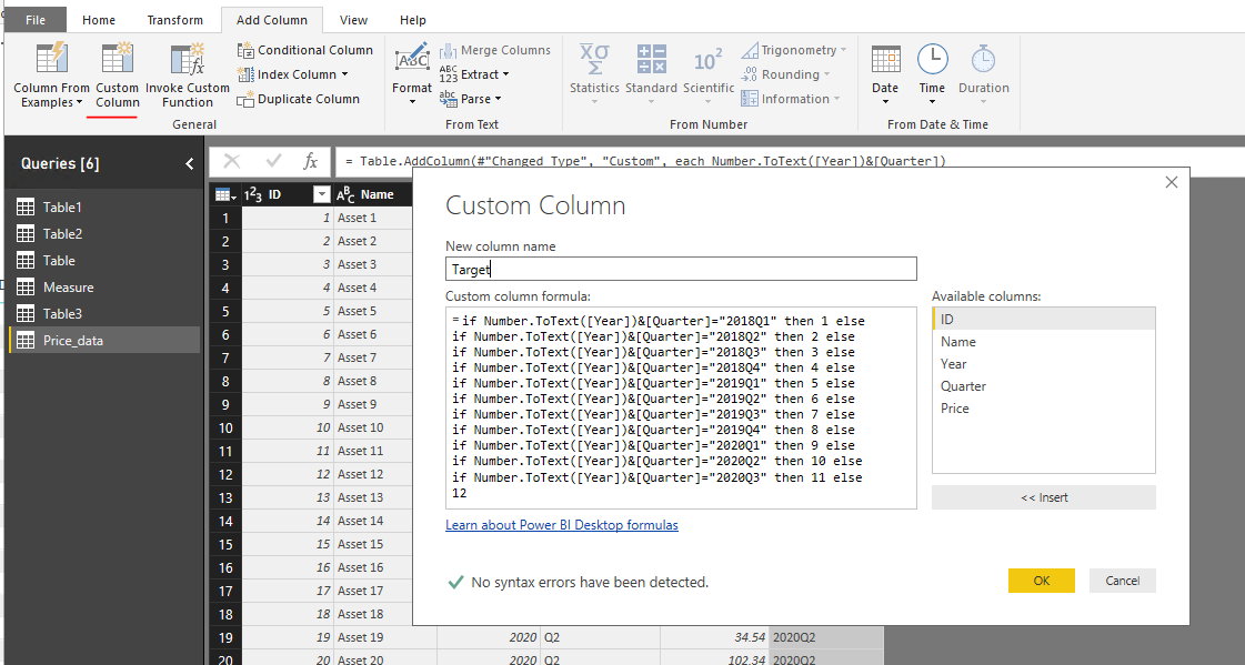 Solved: DAX to create cumulative price table - Microsoft Fabric Community
