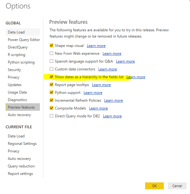 Solved: Re: Date Hierarchy in Drillthrough - Microsoft Fabric Community