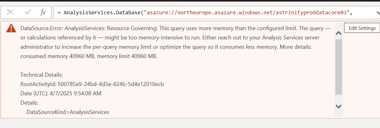 Solved: Error Querying from Analysis Services Source - Microsoft Fabric ...
