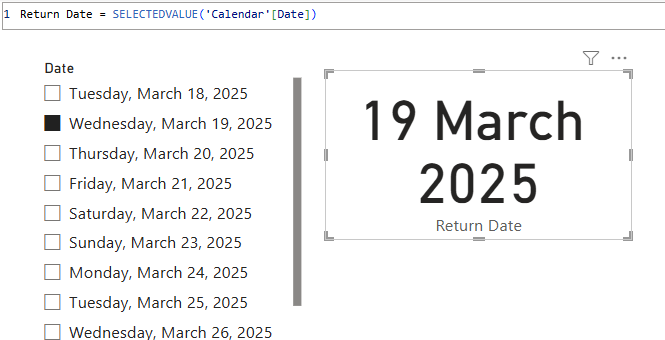 Solved: Return date from slicer - Microsoft Fabric Community